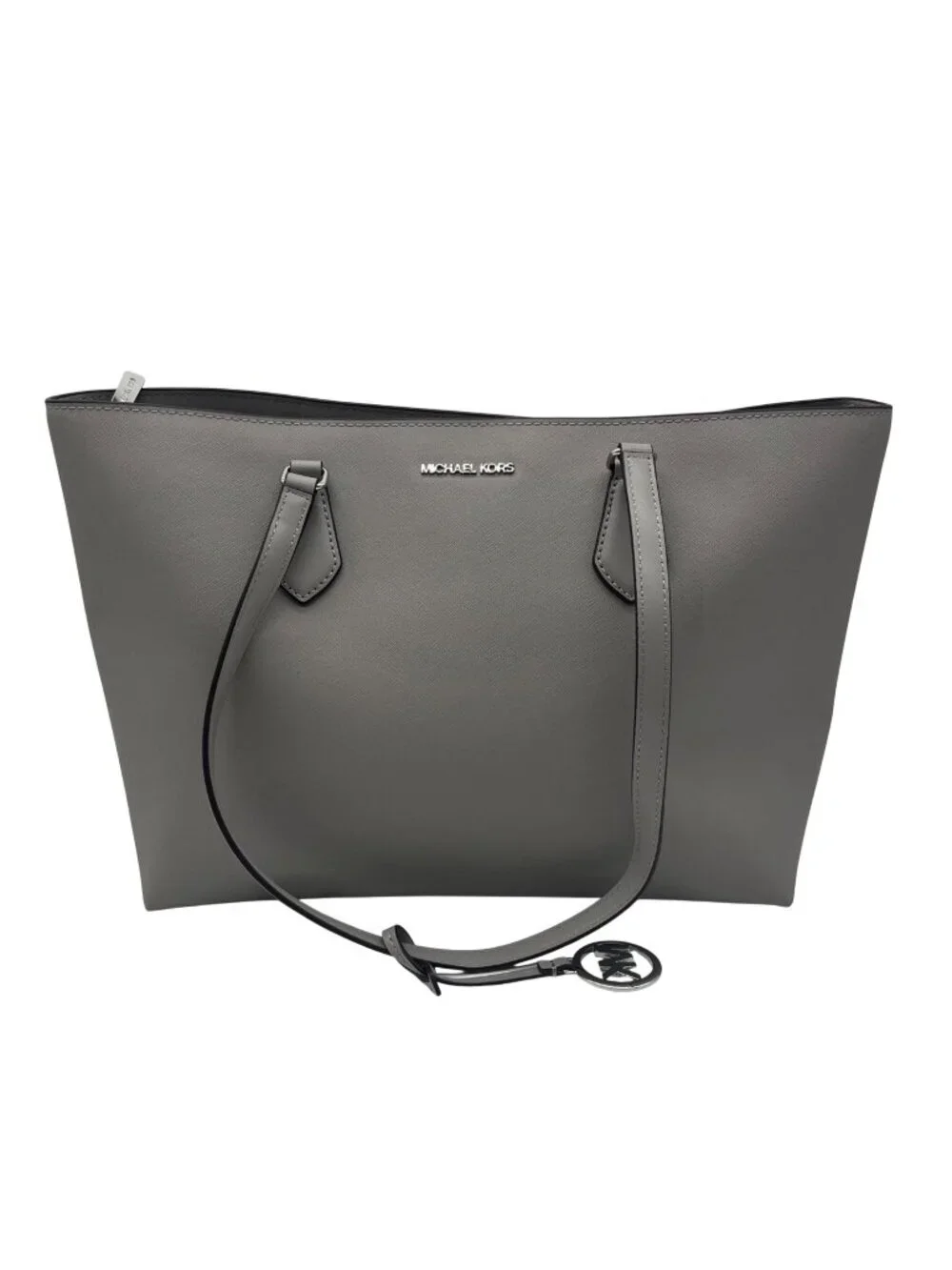 Michael Kors Pearl Grey Coated Canvas Sheila Tote